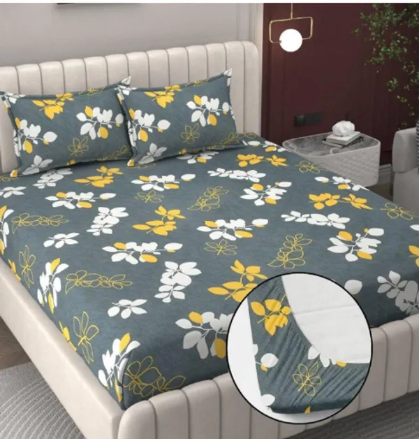 best_seller_220_TC_Cotton_All_Round_Elastic_Fitted_Bedsheet_with_2_Pillow_Covers_(72"_X_78"_X_up_to_10")_&_360_Degree_Elasticated