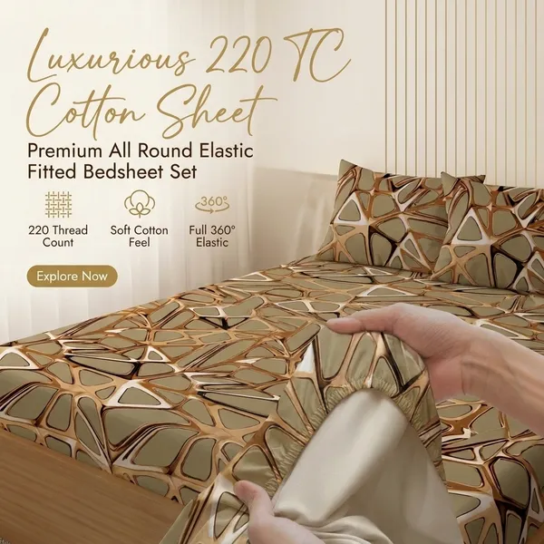 best_seller_220_TC_Cotton_All_Round_Elastic_Fitted_Bedsheet_with_2_Pillow_Covers_(72"_X_78"_X_up_to_10")_&_360_Degree_Elasticated