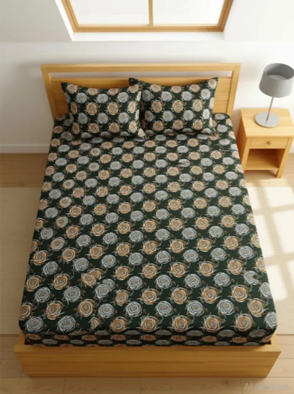 GREY_Premium__Fitted_Elastic_Bedsheet_With_Two_Pillow_Covers__(72X78X_Upto_10_Inches)_&_360_Degree_Elasticated