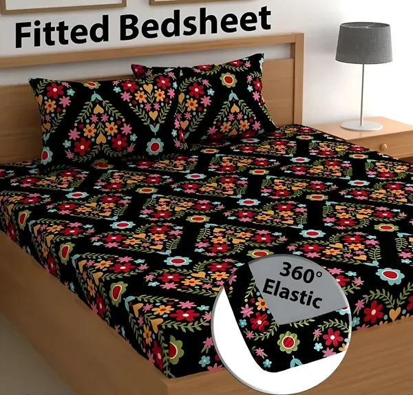 ATTRACTIVE_220_TC_Double_Bedsheet_With_2_Pillow_Covers_(72X78X_Upto_10_Inches)_&_360_Degree_Elasticated