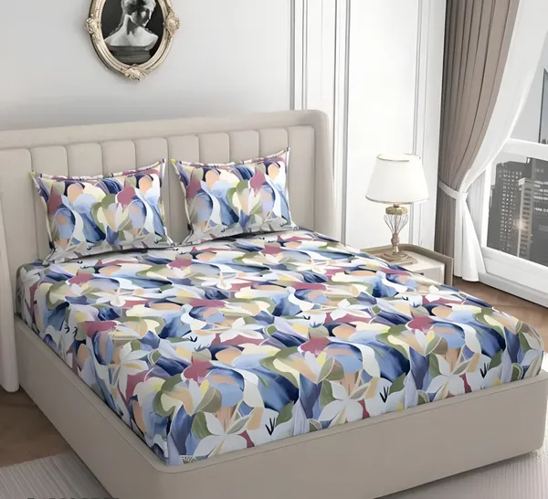 ATTRACTIVE_Premium_Fitted_Elastic_Bedsheet_with_Two_Pillow_Covers_(72X78X_Up_to_10_Inches)_&_360_Degree_Elasticated
