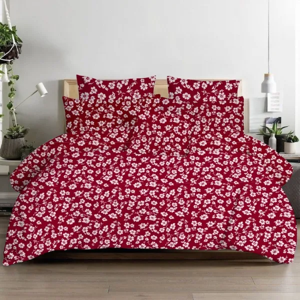 ATTRACTIVE_220_TC_-_Cotton_Elastic_Fitted_King/Queen_Size_Bedsheets_With_2_Pillow_Covers