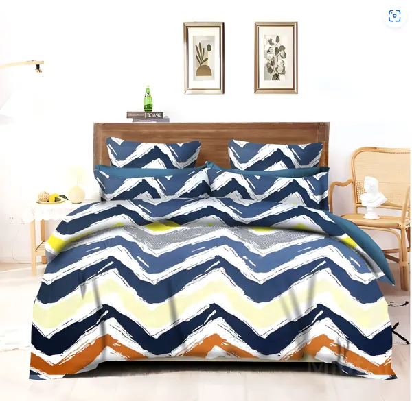 MULTI_LEHER_Premium_Fitted_Elastic_Bedsheet_with_Two_Pillow_Covers_(72X78X_Up_to_10_Inches)_&_360_Degree_Elasticated