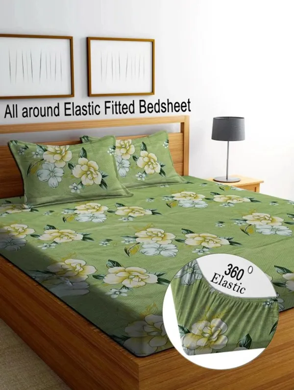 PEACHES_Premium_Fitted_Elastic_Bedsheet_with_Two_Pillow_Covers_(72X78X_Up_to_10_Inches)_&_360_Degree_Elasticated
