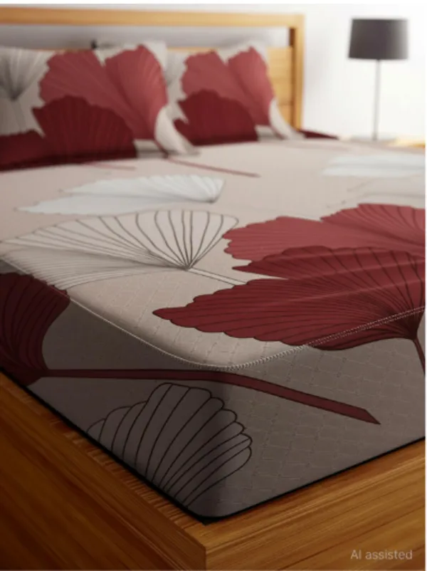 BIG_RED_PETALS_Premium_Fitted_Elastic_Bedsheet_with_Two_Pillow_Covers_(72X78X_Up_to_10_Inches)_&_360_Degree_Elasticated