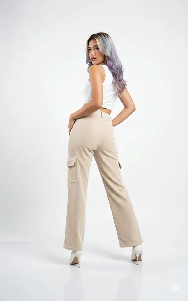 Light_Beige_Corduroy_Cargo_Pants_For_Women