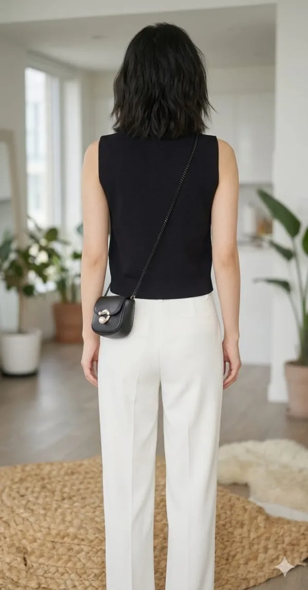 Floral_applique_knitted_Korean_vest_Black
