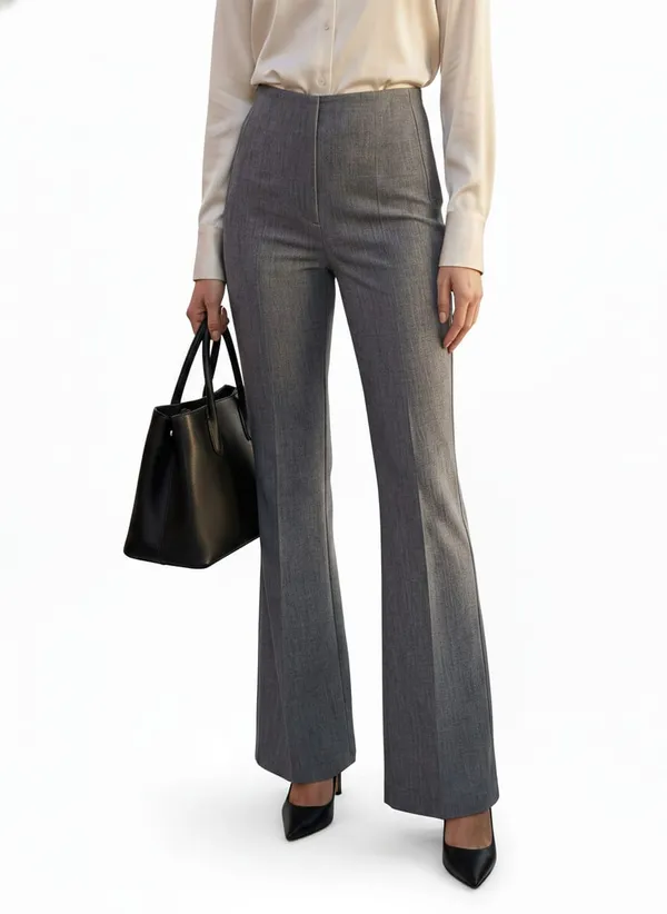 Women_Textured__Flared_Sculpted_High-Rise_Trousers_-_Grey