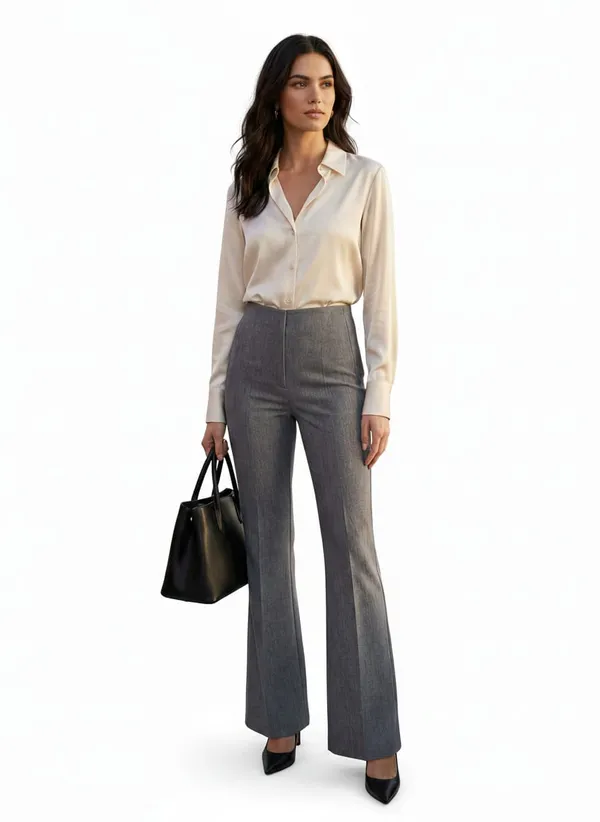 Women_Textured__Flared_Sculpted_High-Rise_Trousers_-_Grey
