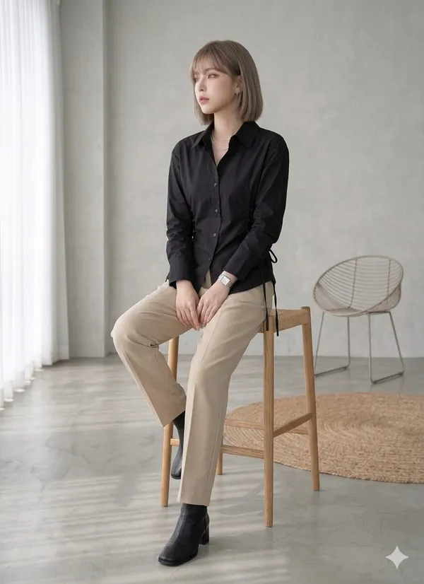 Side_fitted_sustainable_cotton_shirt_-_Black