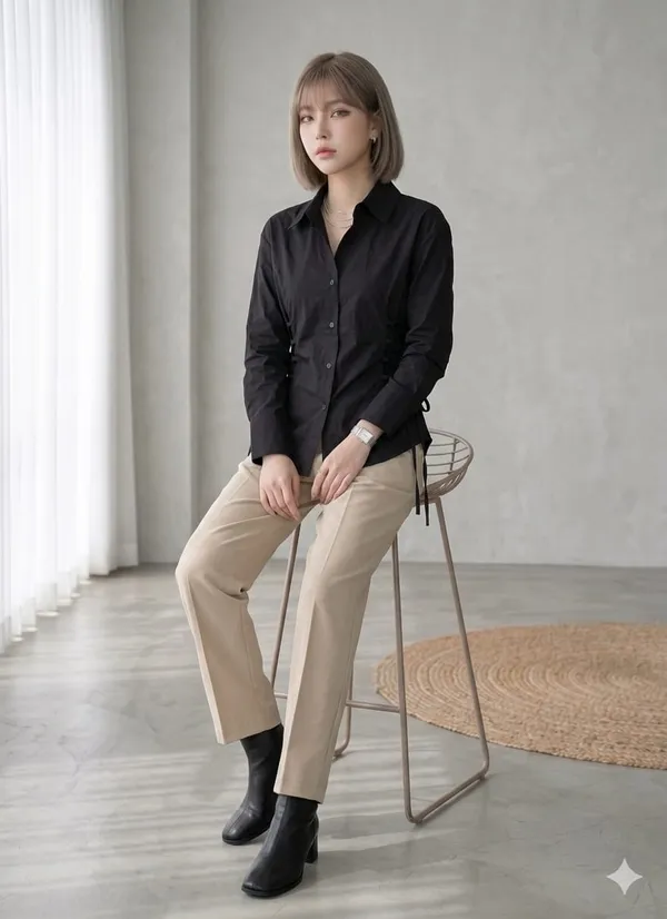 Side_fitted_sustainable_cotton_shirt_-_Black