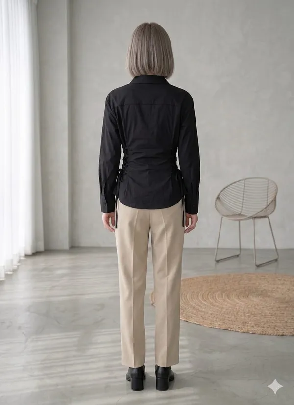 Side_fitted_sustainable_cotton_shirt_-_Black