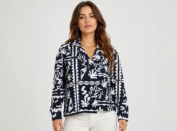 Women_Boho_print_Shirt_Blue