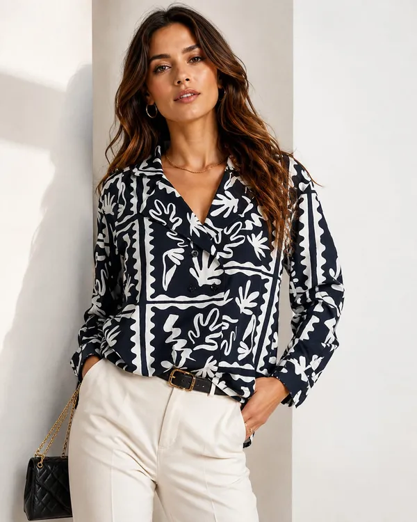 Women_Boho_print_Shirt_Blue