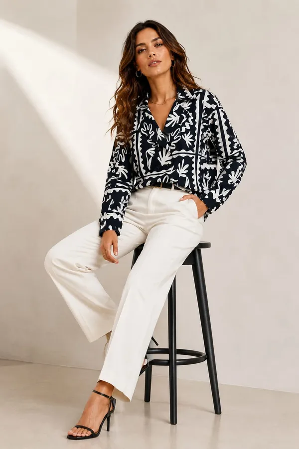 Women_Boho_print_Shirt_Blue