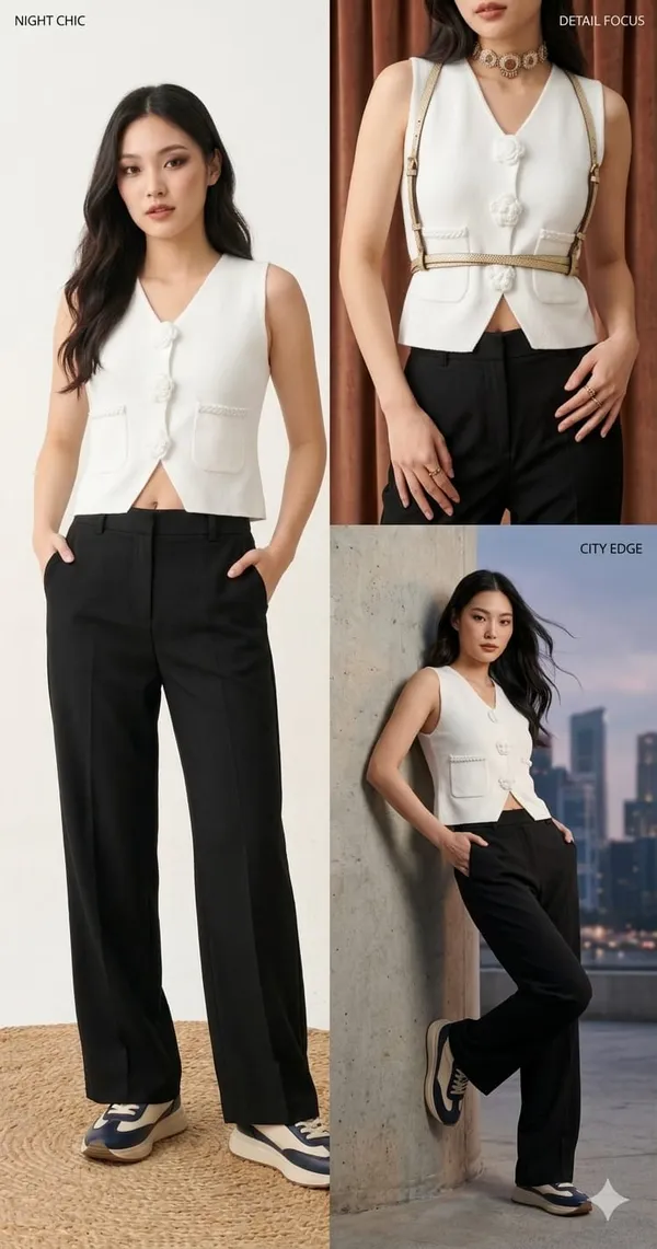 Floral_applique_knitted_Korean_vest_White