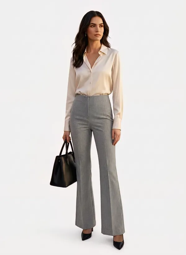 Women_Light_grey_Textured_Flared_Sculpted_High-Rise_Trousers_