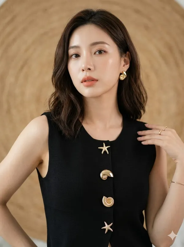 Mermaid_knitted_Korean_vest_Black