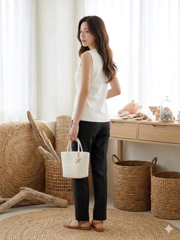 Mermaid_knitted_Korean_vestTop_White