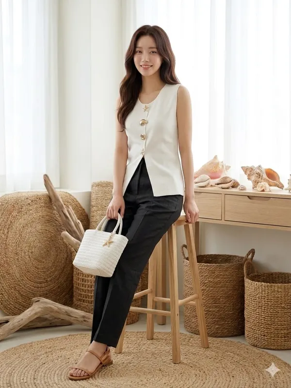 Mermaid_knitted_Korean_vestTop_White