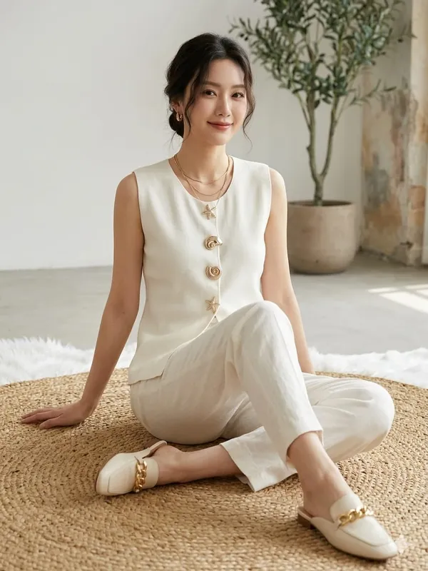 Mermaid_knitted_Korean_vestTop_White