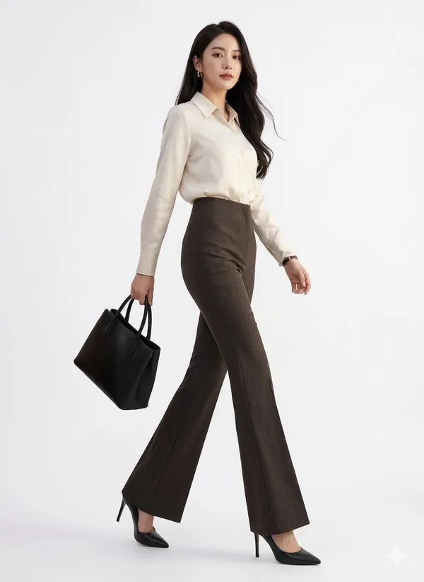 Women_Texture_Flared_Sculpted_High-Rise_Trousers_-_Brown