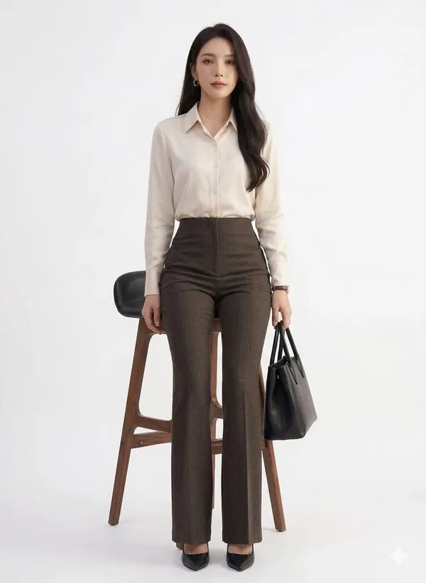 Women_Texture_Flared_Sculpted_High-Rise_Trousers_-_Brown
