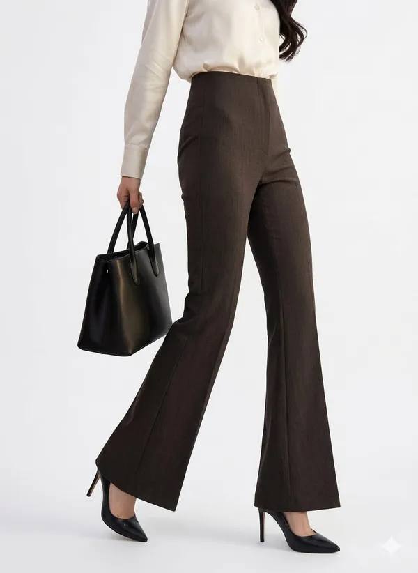 Women_Texture_Flared_Sculpted_High-Rise_Trousers_-_Brown