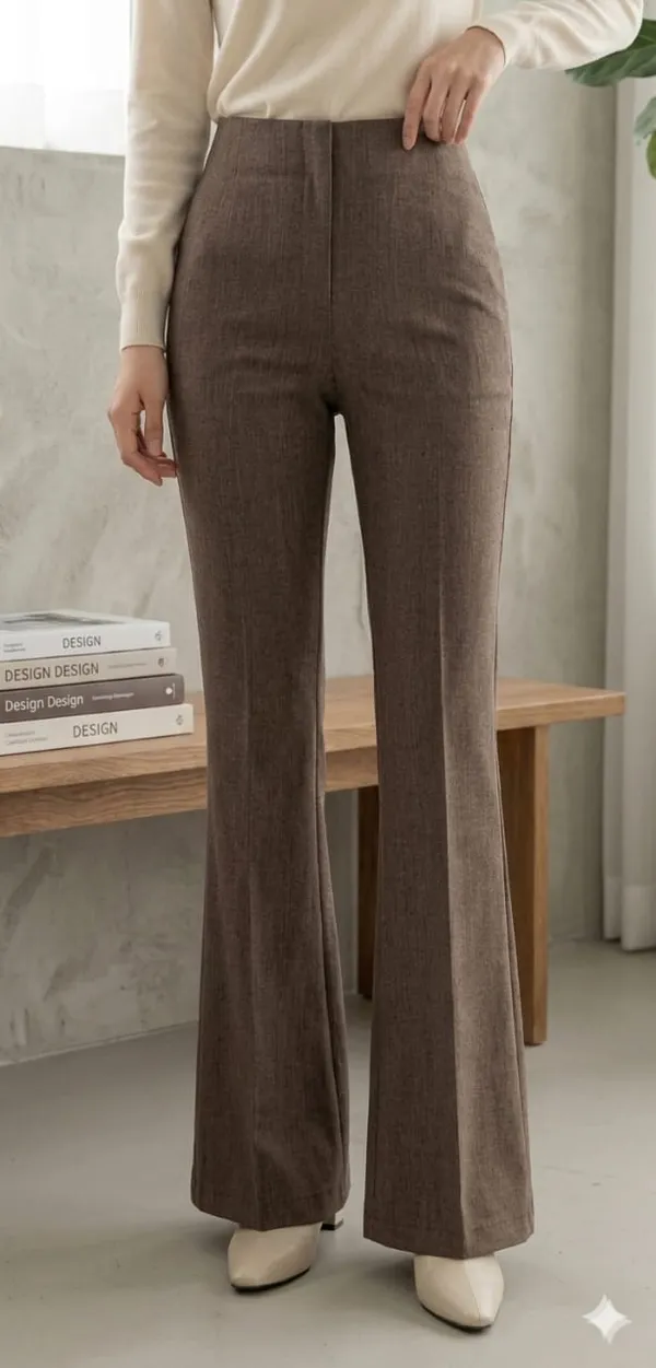 Women_Texture_Flared_Sculpted_High-Rise_Trousers_-_Coffee_brown
