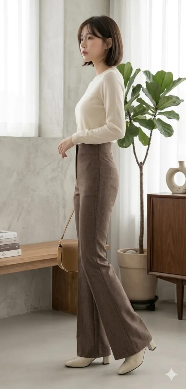 Women_Texture_Flared_Sculpted_High-Rise_Trousers_-_Coffee_brown