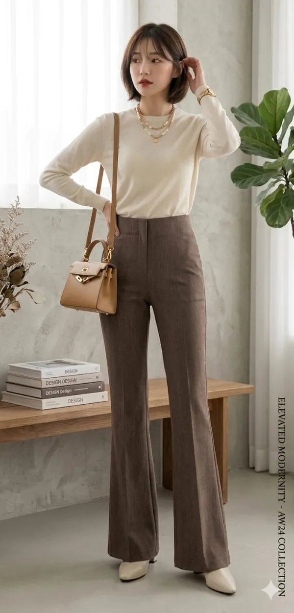 Women_Texture_Flared_Sculpted_High-Rise_Trousers_-_Coffee_brown