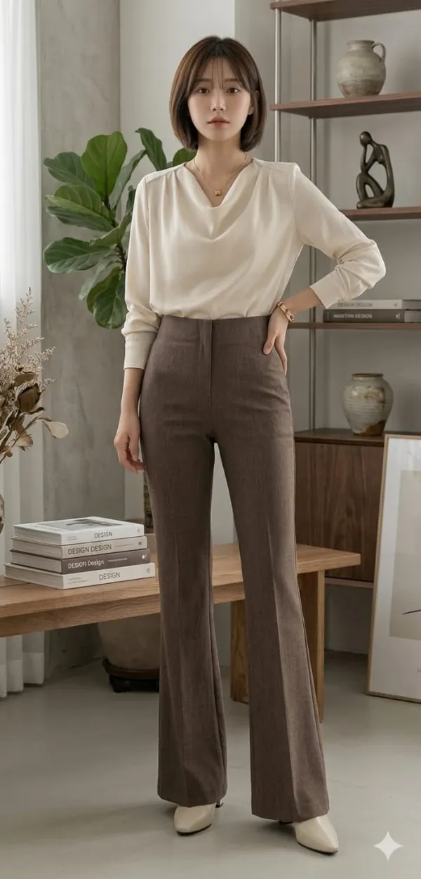 Women_Texture_Flared_Sculpted_High-Rise_Trousers_-_Coffee_brown