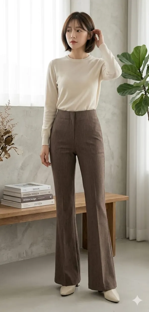 Women_Texture_Flared_Sculpted_High-Rise_Trousers_-_Coffee_brown