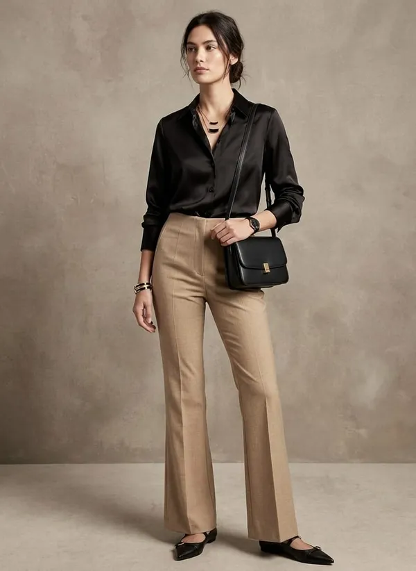 Women_Textured__Flared_Sculpted_High-Rise_Trousers_-_Beige