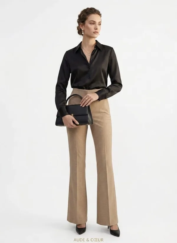Women_Textured__Flared_Sculpted_High-Rise_Trousers_-_Beige
