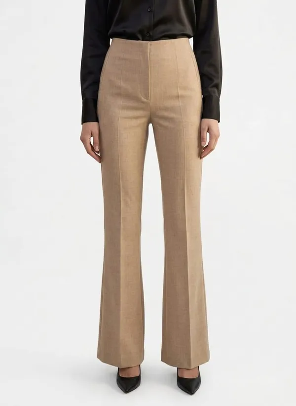 Women_Textured__Flared_Sculpted_High-Rise_Trousers_-_Beige