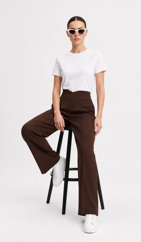 Women_Wide_leg_High_Rise_Corset_Pattern_Back_Zip_Pants_-Brown