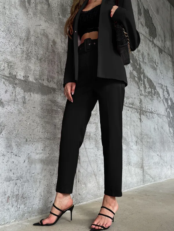 Black_Zara_Belted_Formal_Pant_For_Women