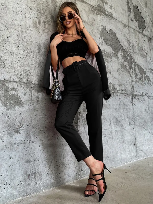 Black_Zara_Belted_Formal_Pant_For_Women