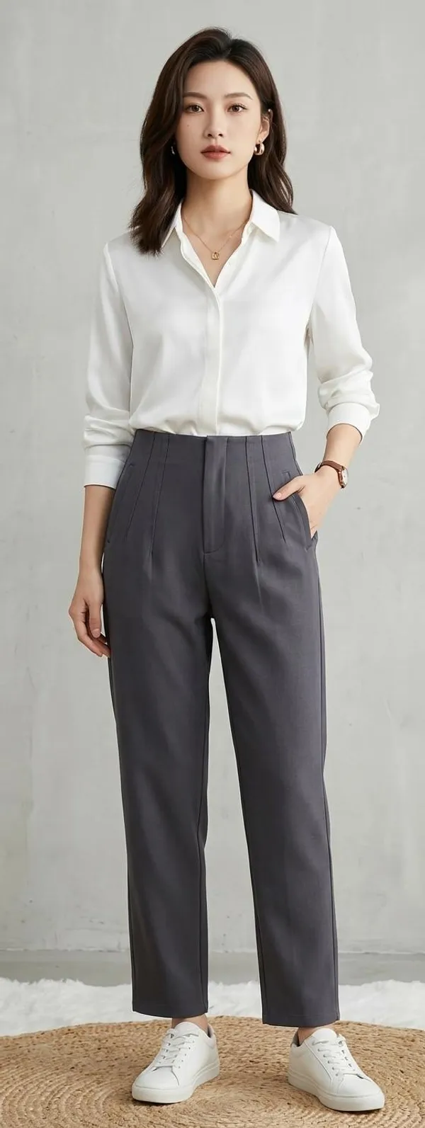 Women_High_Waisted_Stitch_Details_Formal_Pants_Dark_grey