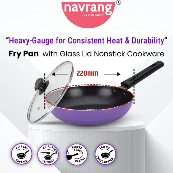 Purple_Nonstick_Aluminium_Non_Induction_Fry_Pan_220_mm_With_Glass_Lid,_1500_ML_Capacity