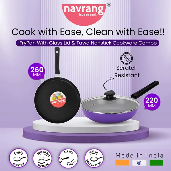 Set_of_3_pcs_Purple_Nonstick__Dosa_Tawa_260,_Frypan_220,Glass_Lid,_Non_Induction