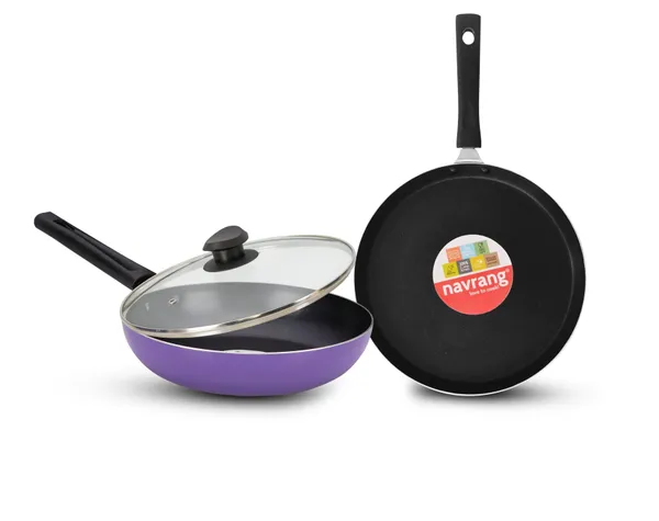 Set_of_3_pcs_Purple_Nonstick__Dosa_Tawa_260,_Frypan_220,Glass_Lid,_Non_Induction