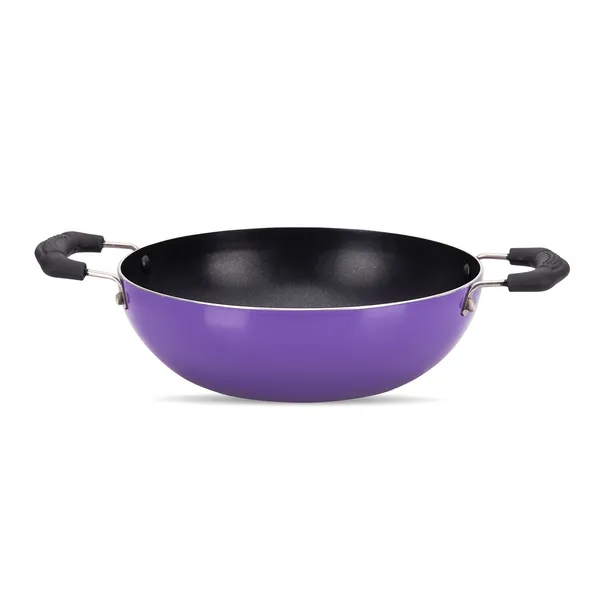 Purple_Non-Stick_Non_Induction_Aluminium_Kadhai_220Mm_With_Ss_Lid