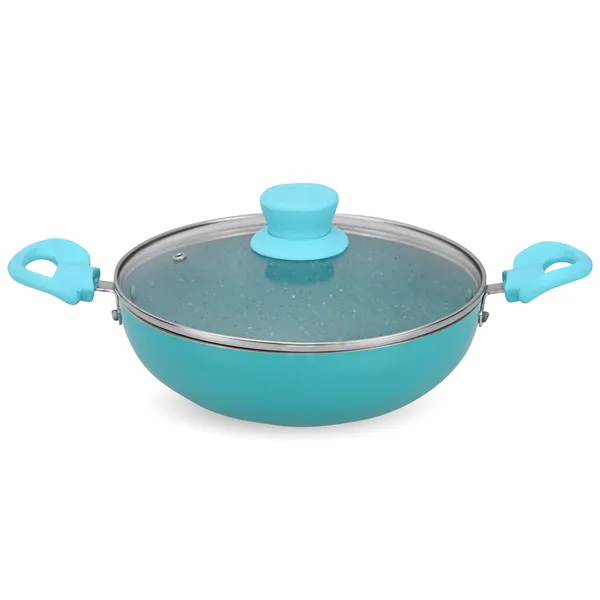 Aqua_Blue_Nonstick_Aluminium_Non_Induction_Kadai_240_mm_With_Glass_Lid_Soft_Touch_Handle_And_Knob,_2500_ML_Capacity