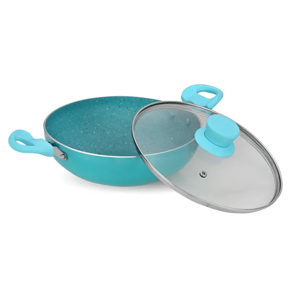 Aqua_Blue_Nonstick_Aluminium_Non_Induction_Kadai_240_mm_With_Glass_Lid_Soft_Touch_Handle_And_Knob,_2500_ML_Capacity