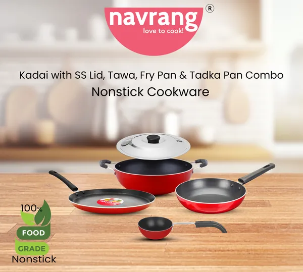 Set_of_5_pcs_Red_Non_stick_Aluminium__Cookware_Set_Tawa_260+Kadai_220+Frypan_220+Tadka_Pan+_SS_Lid._Non_Induction