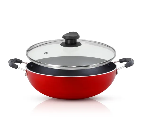 Red_Non-Stick_Non_Induction_Aluminium_Kadhai_220Mm_With_Glass_Lid,