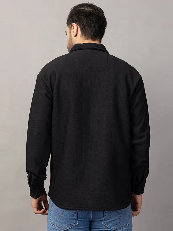 Black_Felt_Shacket_with_Flap_Pockets_For_Men