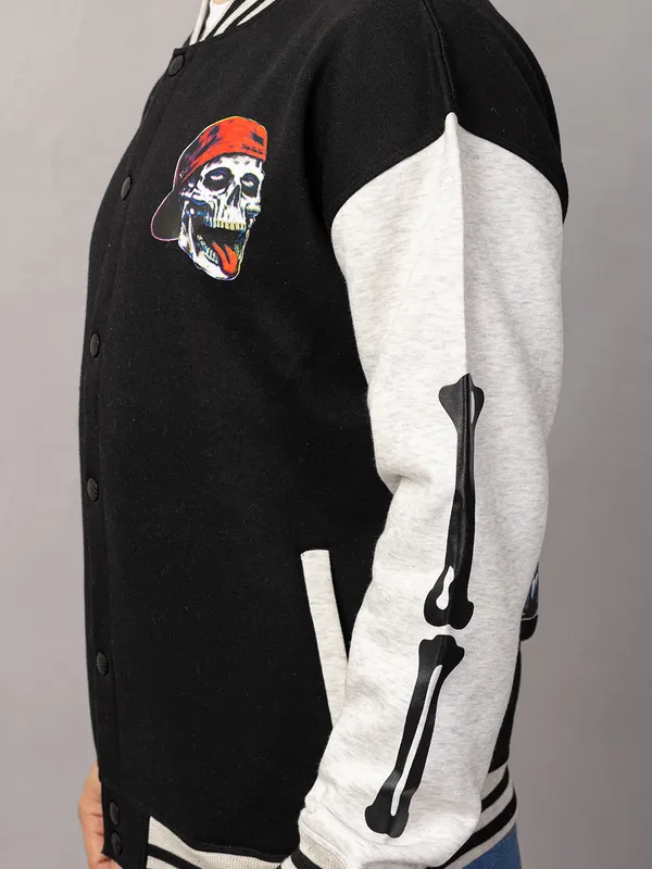 Black_Cotton_Blend_Printed_Stylish_Varsity_Jacket_For_Men